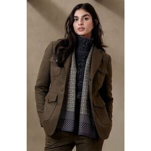 Banana Republic Expedition Blazer Mountain Olive Green Wool Jacket NWT